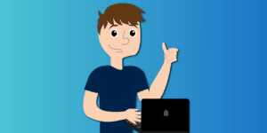 Mand med computer